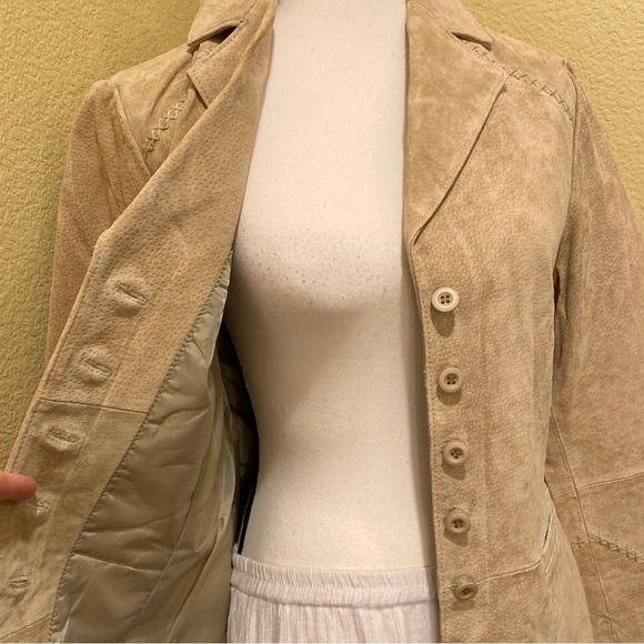 Beyond California NWT Suede Leather Jacket Blazer Womens Tan Size Large Western - Picture 9 of 15